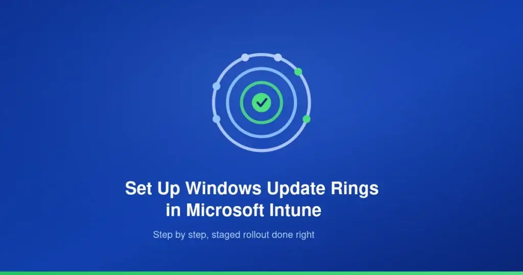 Concentric ring diagram representing staged Windows update rings, Ring 0 through Ring 2, in Microsoft Intune
